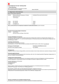Informationen f&uuml;r den Verbraucher A. Allgemeine Informationen
