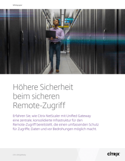 H&ouml;here Sicherheit beim sicheren Remote-Zugriff
