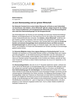 Ja zum Atomausstieg und zur gr&uuml;nen Wirtschaft