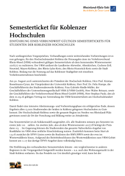 Semesterticket für Koblenzer Hochschulen - zum Rheinland