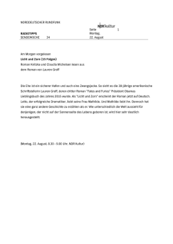 NORDDEUTSCHER RUNDFUNK Seite 1 RADIOTIPPS