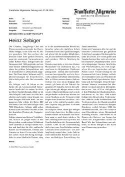 Heinz Sebiger - FernUniversität in Hagen