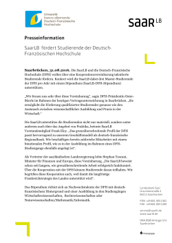 Pressemitteilung SaarLB-DFH Stipendien - Deutsch
