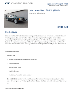 Mercedes-Benz 380 SL (1982) 8.900 EUR