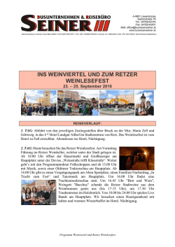 ins weinviertel und zum retzer weinlesefest