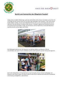Bericht vom Sommerfest des Pflegeheim Poysdorf
