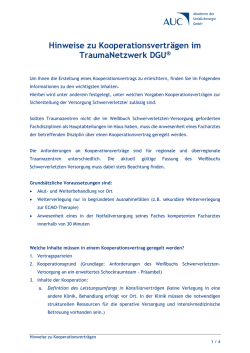 Hinweise zu Kooperationsvertr&auml;gen RTZ-&Uuml;TZ