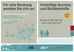 Infofolder für freiwillige Ausreise