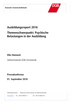 Statement DGB-Vize Elke Hannack: Ausbildungsreport 2016