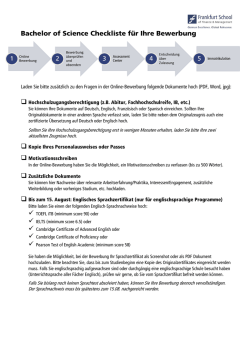 BSc - Bewerbungs-Checkliste