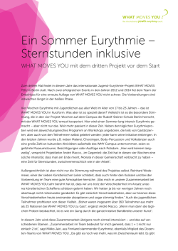 Ein Sommer Eurythmie &ndash; Sternstunden inklusive