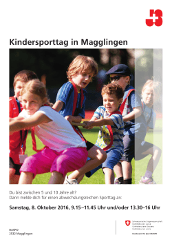 J+S-Kindersporttag 2016: Flyer und Anmeldetalon
