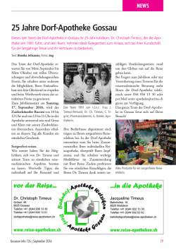 25 Jahre Dorf-Apotheke Gossau - gossauer-info