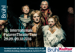 Internationale FigurenTheaterTage in Brühl vom 29.09. bis 09.10.2016