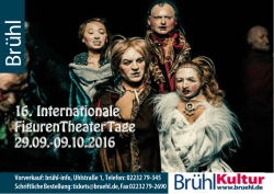 Internationale FigurenTheaterTage in Br&uuml;hl vom 29.09. bis 09.10.2016