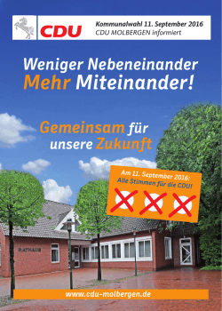 Wahlbroschüre - CDU-Gemeindeverband Molbergen