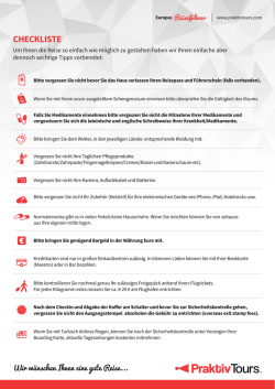 Informationen vor Reisebeginn