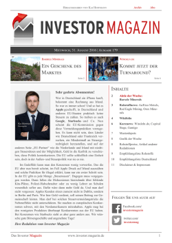 Investor Magazin Ausgabe 179