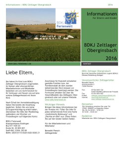 Informationsheft f&uuml;r Eltern und Kinder - BDKJ Ferienwelt
