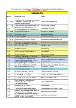 Veranstaltungsübersicht für Vereine 2016