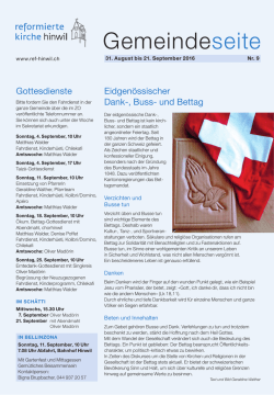 Gemeindeseite - Evangelisch-reformierten Kirchgemeinde Hinwil