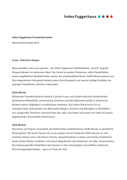Indes Fuggerhaus Presseinformation Marienheide Herbst 2016