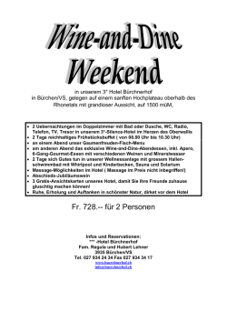 Wine and Dine - Hotel Bürchnerhof