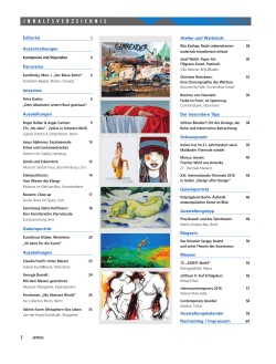 inhaltsverzeichnis - ARTPROFIL, Magazin für Kunst