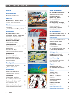 inhaltsverzeichnis - ARTPROFIL, Magazin f&uuml;r Kunst