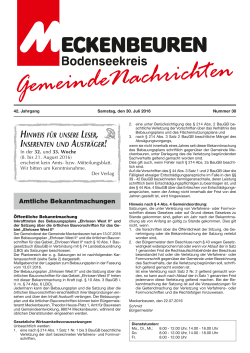 Ausgabe 30 - Gemeinde Meckenbeuren