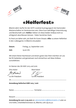 Helferfest - Biberist aktiv!
