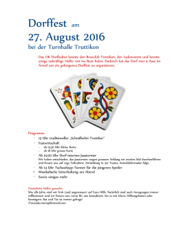 Dorffest am 27. August 2016
