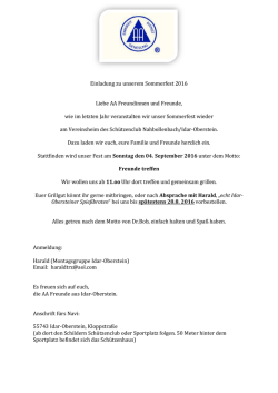 Einladung zu unserem Sommerfest 2016 Liebe AA Freundinnen