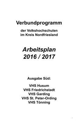 Das Programm der VHS 2016 / 2017