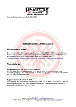 Vogelsbergadler - News 03/2016