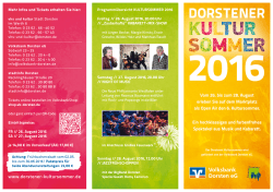 Programmflyer - Dorstener Kultursommer 2016