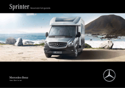 Sprinter Reisemobil-Fahrgestelle - Mercedes-Benz