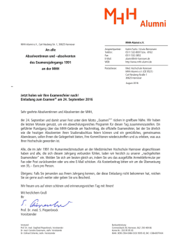 Jetzt holen wir Ihre Examensfeier nach! Einladung zum Examen25