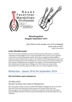 Mandolinenblatt 02/2016 - Neues Favoritner Mandolinenorchester
