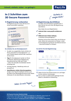 In 2 Schritten zum 3D Secure Passwort