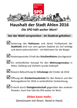 Haushalt der Stadt Ahlen 2016 - Hans