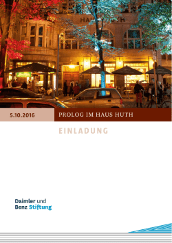 Einladung - Daimler und Benz Stiftung