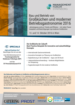 Gro&szlig;k&uuml;chen und moderner Betriebsgastronomie 2016