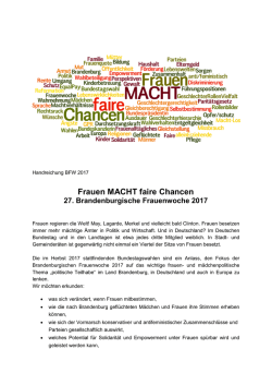 Handreichung zur 27. Brandenburgischen Frauenwoche