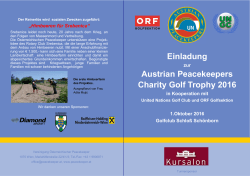 Einladung Austrian Peacekeepers Charity Golf Trophy 2016