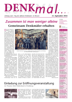 Denkmalzeitung - Landesamt für Denkmalpflege Hessen