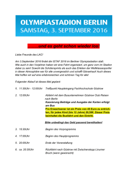 und es geht schon wieder los!