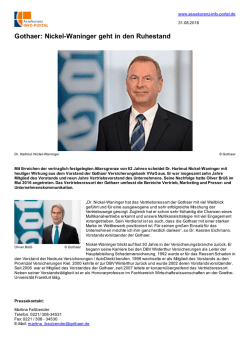 Gothaer: Nickel-Waninger geht in den Ruhestand