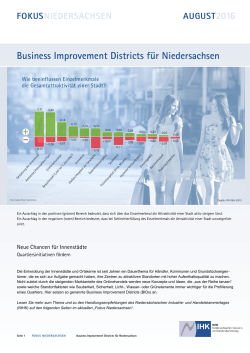 Business Improvement Districts für Niedersachsen