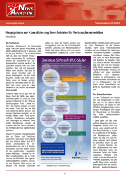 Hauptgr&uuml;nde zur Konsolidierung Ihrer Anbieter f&uuml;r - Analytik-News